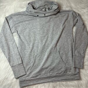 Forever 21 Cowl Neck Gray Light Weight Athletic Hoodie Open Back